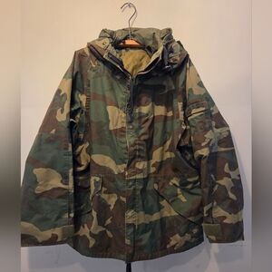 Vintage Military Parka Cold Weather Camouflage Large Parka 90s Army Medium M